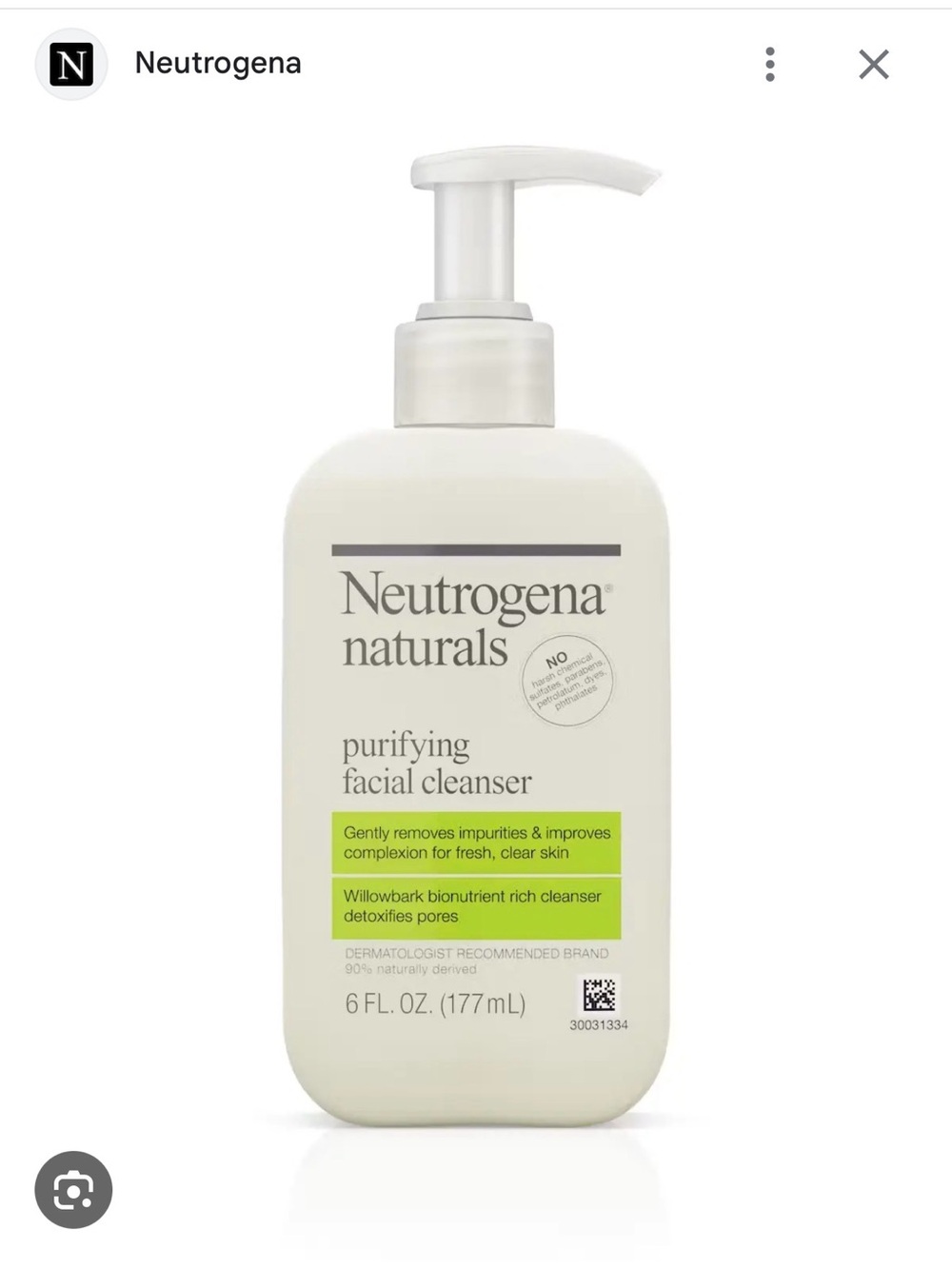 Neutrogena Naturals Purifying Facial Cleanser
